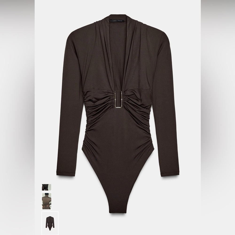 Zara draped polyamide bodysuit
